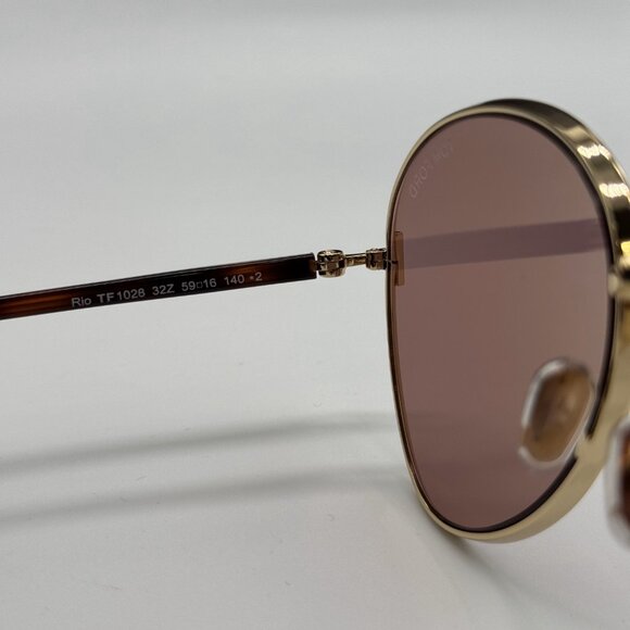 NEW TOM FORD TF1028 32Z WOMEN AVIATOR GOLD PINK SUNGLASSES TOM FORD RIO FT1028/S - Picture 10 of 12